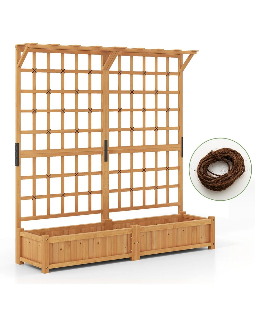 Slickblue Large Planter Container with Trellis and Hanging Roof