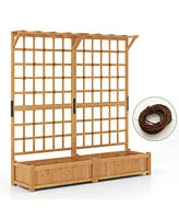 Slickblue Large Planter Container with Trellis and Hanging Roof