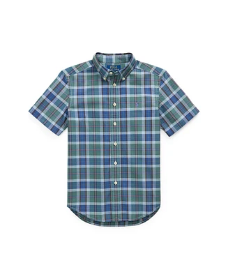 Polo Ralph Lauren Big Boys Plaid Oxford Short Sleeve Shirt