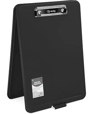 Clipboard with Storage Pink, Letter Compartments Case for Nurse Teachers Plastic Translucent Holds 100 Sheets Also Avail.