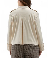 Ella Rafaella Plus Crop Trench Jacket