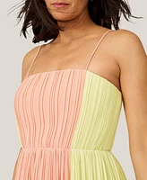 J Mendel Women's Pleated Color Block Midi Dress