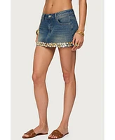 Edikted Women's Shaina Iridescent Denim Mini Skirt