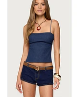 Edikted Women's Conley Backless Denim Top