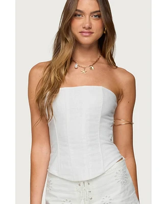 Edikted Women's Hadar Linen Look Corset