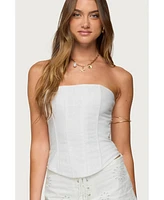 Edikted Women's Hadar Linen Look Corset