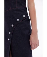 Jendue Women's Davidson Cross Neck Maxi Dress