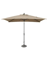 Mondawe 6.6FTx10FT Solefin Rectangle Patio Umbrella with Push-Button Tilt