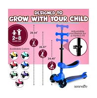 3-Wheel Foldable Kids Scooter - Child Toy Scooter with Built-in Led Wheel Lights, Foldable Seat, and Easy Maneuvering Lean-to-Steer