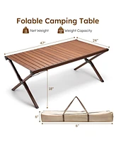 Sugift Aluminum Outdoor Camping Table Folding Picnic Table with Carry Bag