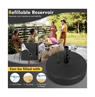 19.5 Inch Fillable Round Umbrella Base Stand for Yard Garden Poolside