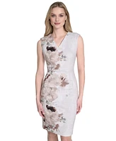 Calvin Klein Women's Sleeveless Scuba Sheath Dress