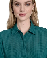 Calvin Klein Women's Chiffon Short-Sleeve Shirtdress
