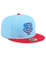 New Era Men's Light Blue/Red Minnesota Twins 2025 Fourth of July 59FIFTY Fitted Hat