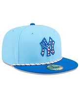 New Era Men's Light Blue/Blue York Yankees 2025 Fourth of July 59FIFTY Fitted Hat