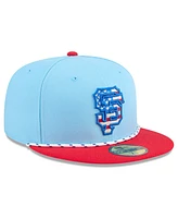 New Era Men's Light Blue/Red San Francisco Giants 2025 Fourth of July 59FIFTY Fitted Hat