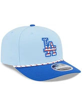 New Era Men's Light Blue/Blue Los Angeles Dodgers 2025 Fourth of July 9SEVENTY Adjustable Hat
