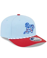 New Era Men's Light Blue/Red Athletics 2025 Fourth of July 9SEVENTY Adjustable Hat