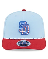 New Era Men's Light Blue/Red San Diego Padres 2025 Fourth of July 9SEVENTY Adjustable Hat