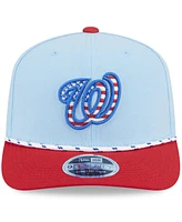 New Era Men's Light Blue/Red Washington Nationals 2025 Fourth of July 9SEVENTY Adjustable Hat