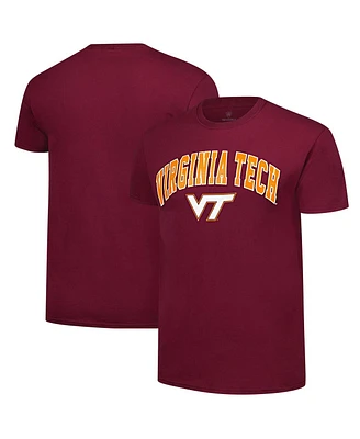 Fanatics Unlabeled Men's Maroon Virginia Tech Hokies Basic Distressed Arch Mascot T-Shirt