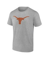 Fanatics Mto Label Men's Heather Gray Texas Longhorns Primary Logo T-Shirt