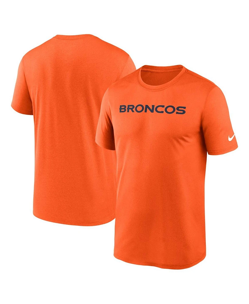 Nike Men's Orange Denver Broncos Primetime Legend Wordmark Performance T-Shirt