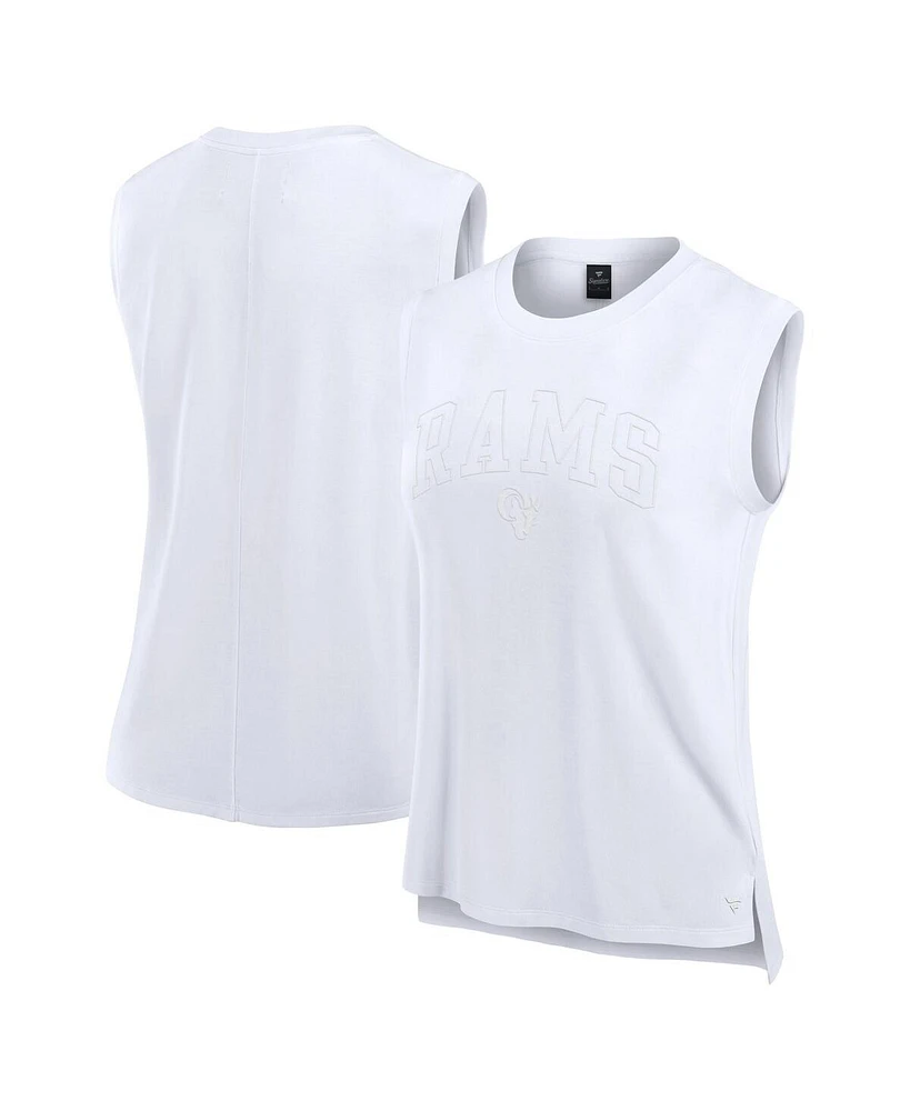 Fanatics Women's White Los Angeles Rams Studio Gym Tank Top