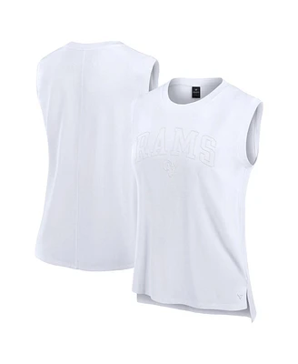 Fanatics Women's White Los Angeles Rams Studio Gym Tank Top