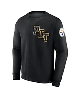 Fanatics Men's Black Pittsburgh Steelers Varsity Letter Fleece Pullover Sweatshirt