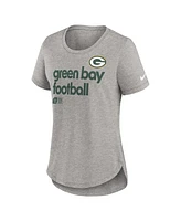 Nike Women's Heather Gray Green Bay Packers Team Shout-Out Tri-Blend T-Shirt