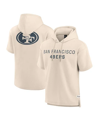 Fanatics Men's Cream San Francisco 49ers Elements Future Ground Lettering Short Sleeve Pullover Hoodie