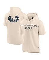 Fanatics Men's Cream San Francisco 49ers Elements Future Ground Lettering Short Sleeve Pullover Hoodie