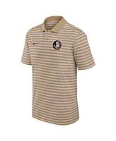 Nike Men's Tan Florida State Seminoles Athletic Prep Striped Performance Polo Shirt