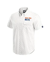 Darius Rucker Collection by Fanatics Men's Cream New York Mets Printed Button-Down Shirt
