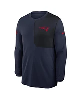 Nike Men's Navy New England Patriots Sideline Coach Uv Performance Long Sleeve T-Shirt