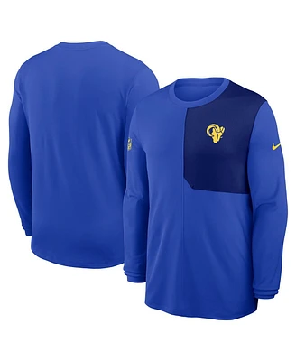 Nike Men's Royal Los Angeles Rams Sideline Coach Uv Performance Long Sleeve T-Shirt