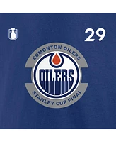 Fanatics Men's Leon Draisaitl Royal Edmonton Oilers 2025 Stanley Cup Final Name Number T-Shirt