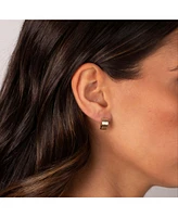 by Adina Eden Solid Wide Lined Huggie Earring 14K