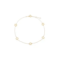 By Adina Eden Solid Multi Star Of David Anklet 14K