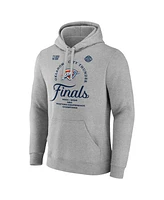 Fanatics Men's Heather Gray Oklahoma City Thunder 2025 Western Conference Champions Locker Room Pullover Hoodie