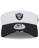 New Era Men's White/Black Las Vegas Raiders 2025 Nfl Training Camp Adjustable Visor Hat