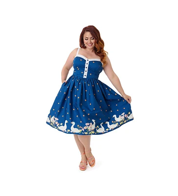 Unique Vintage Plus 1950s Sleeveless Swing Dress