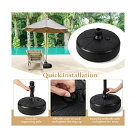 27 lbs Fillable Round Umbrella Base Stand for Yard Garden Poolside