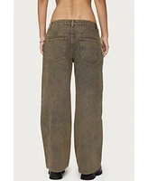 Edikted Women's Zahra Mud Wash Low Rise Jeans