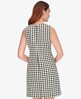 Tommy Hilfiger Women's Knit Houndstooth Sleeveless Shift Dress