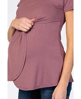 Pinkblush Mauve Layered Wrap Front Maternity Nursing Top