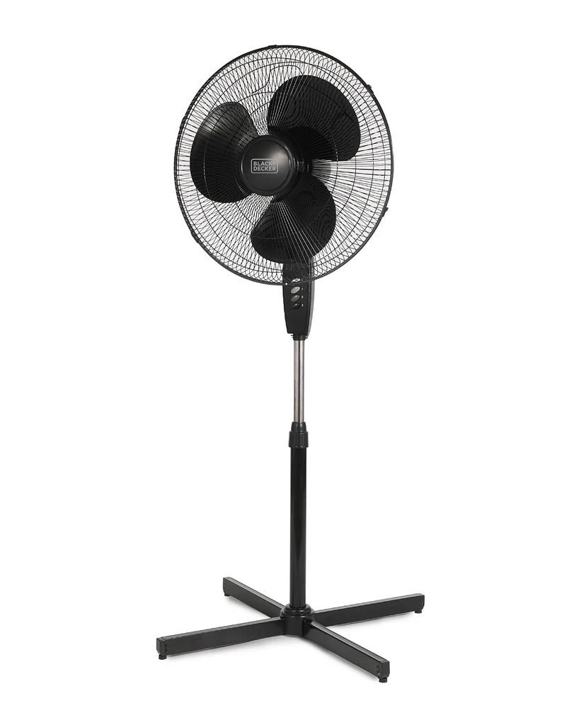 Black+Decker 18-Inch Pedestal Fan, BFP18SXW, Oscillating Fan for Home and Office, White