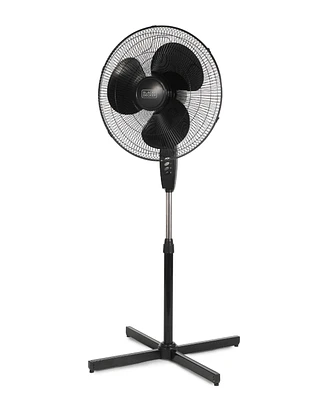 Black+Decker 18-Inch Pedestal Fan, BFP18SXW, Oscillating Fan for Home and Office, White