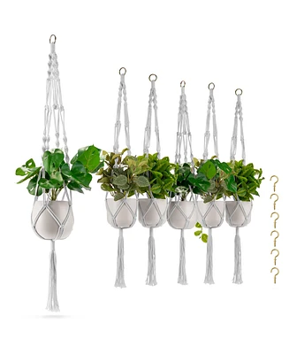 Sorbus Macrame Plant Hanger - for Indoor & Outdoor Hanging Cotton Rope, Home, Patio